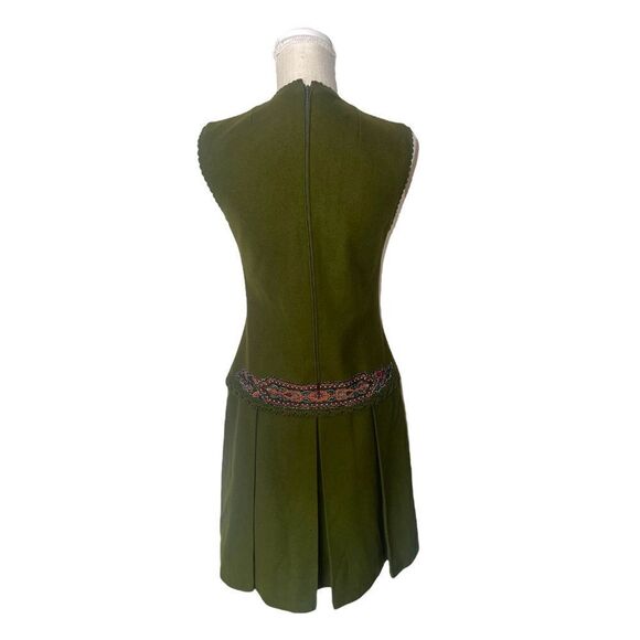 Vintage Handmade Drop Waist Dress with Appliqué & Crochet Accents - Picture 3 of 15